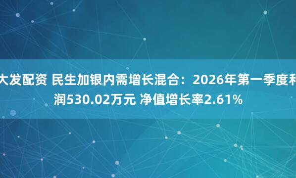 大发配资 民生加银内需增长混合：2026年第一季度利润530.02万元 净值增长率2.61%