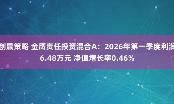 创赢策略 金鹰责任投资混合A：2026年第一季度利润6.48万元 净值增长率0.46%
